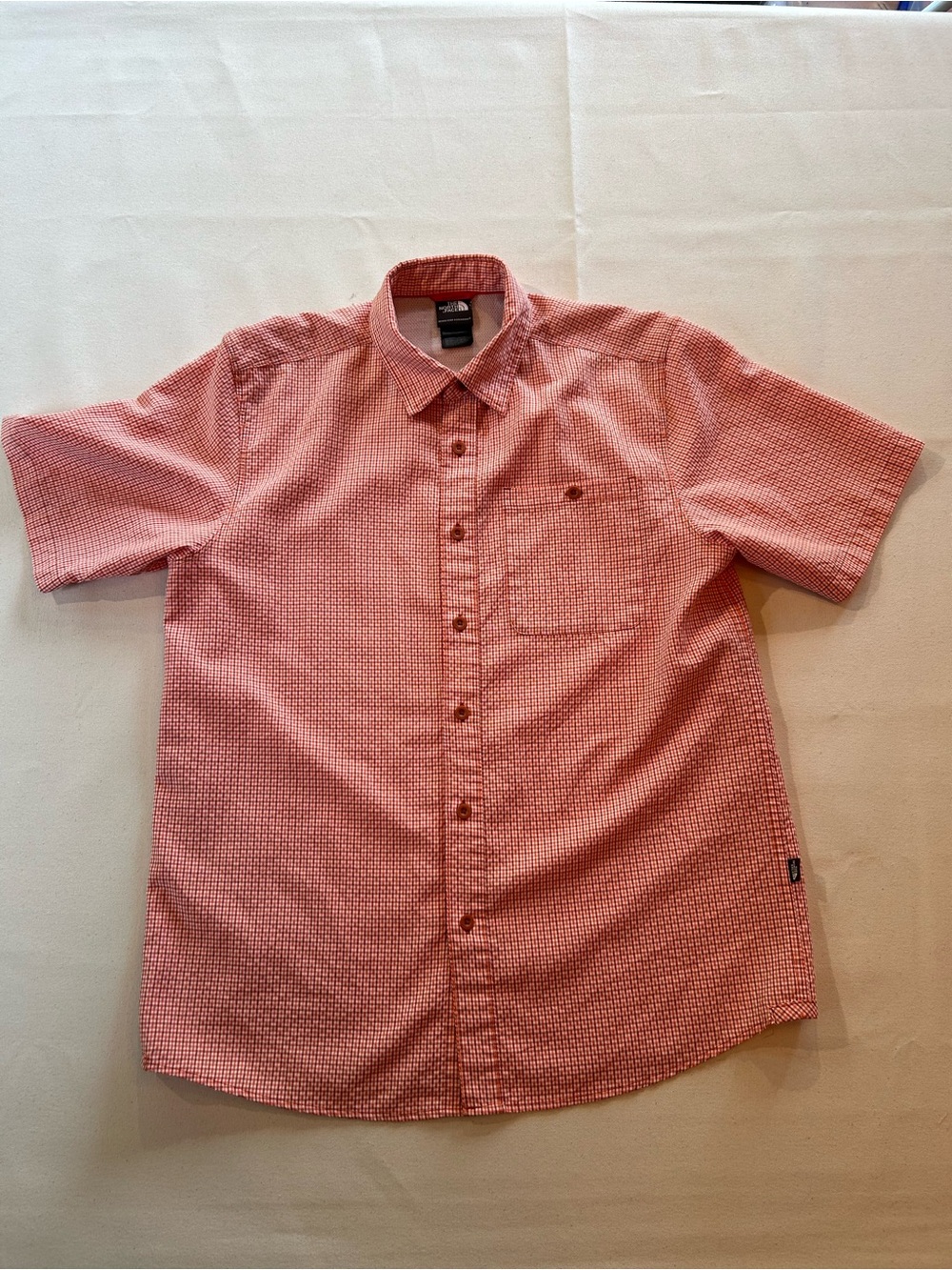 The North Face Arroyo Men's Orange Gingham Checked Hiking Shirt M
